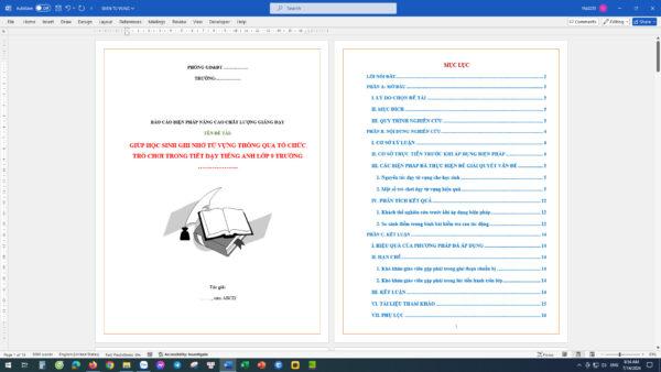 Số 3. Giúp học sinh ghi nhớ từ vựng thông qua tổ chức trò chơi trong tiết dạy tiếng Anh lớp 9 trường ABC